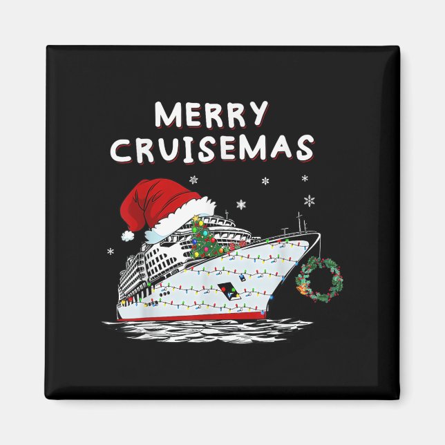 Imã Merry Cruisemas Cruise Ship Santa Hat Christmas Ho (Frente)