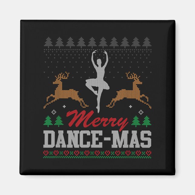 Imã Merry Dance-mas Ballet Dancer Ugly Christmas Balle (Frente)