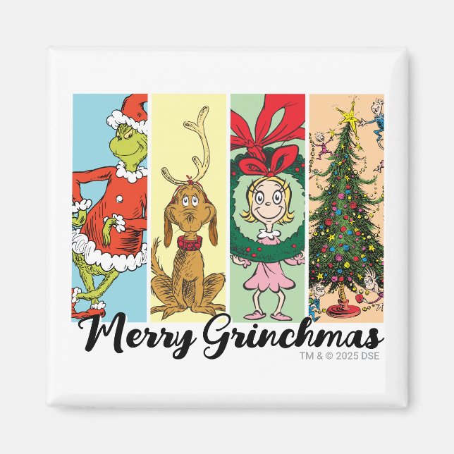 Imã Merry Grinchmas Holiday Collage (Frente)
