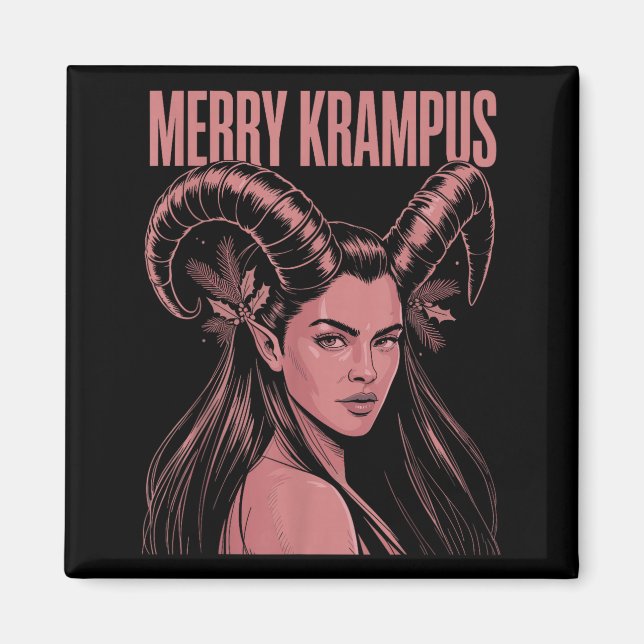Imã Merry Krampus Ironic Lilith Christmas Dark Feminin (Frente)