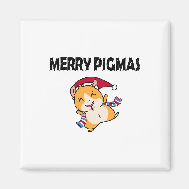 Imã Merry Pigmas Face Mask Funny Guinea Pig Christmas  (Frente)