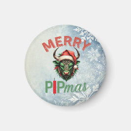 Imã Merry PIPmas Trading Bull Christmas Design – Funny