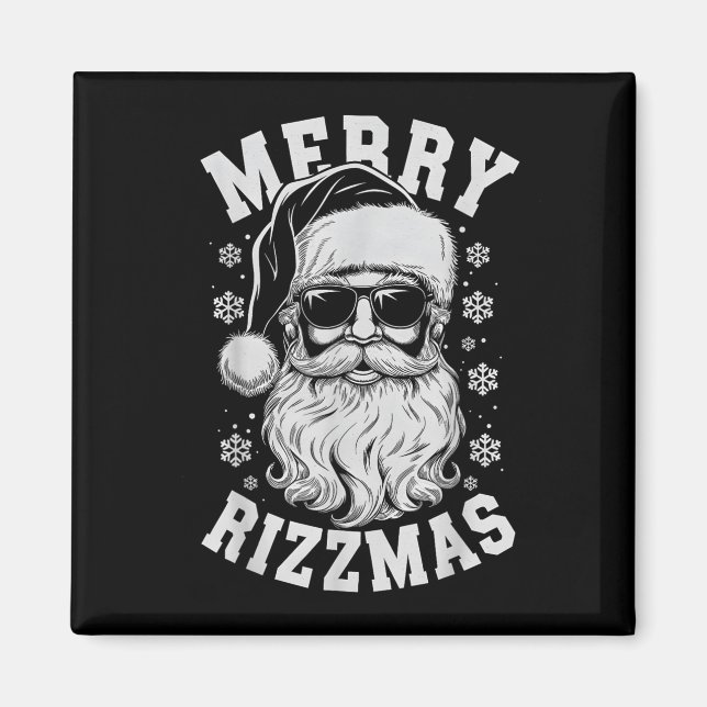 Imã Merry Rizzmas Funny Christmas Santa Claus Happy Ch (Frente)
