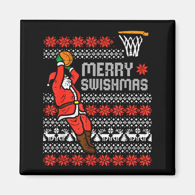 Imã Merry Swishmas Basketball Ugly Christmas Xmas Men  (Frente)