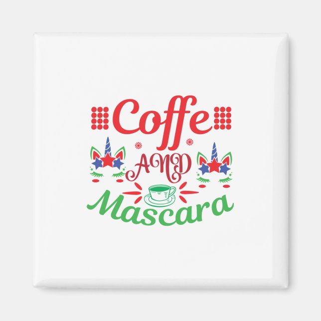 Imã Merry Xmas Cafeine E Mascara (Frente)