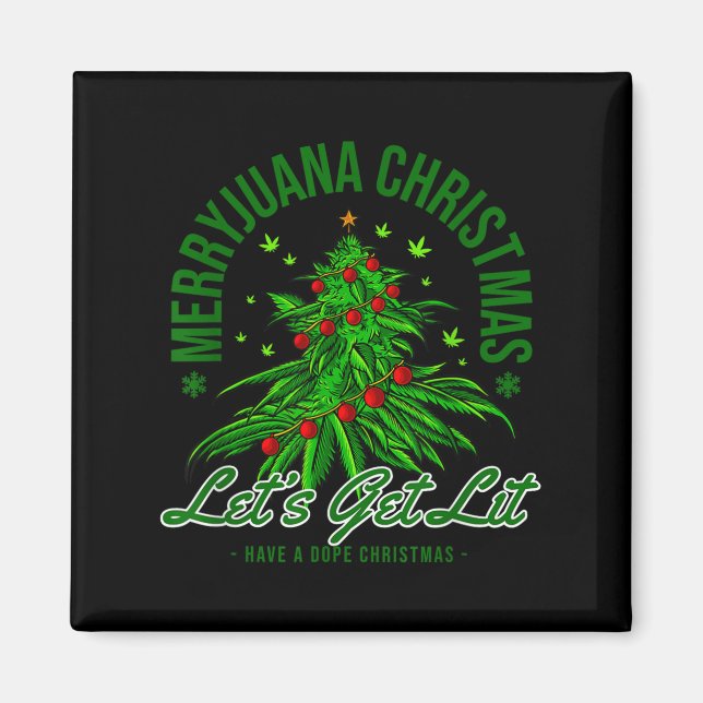 Imã Merryjuana Christmas Christmas Weed T Roll  (Frente)