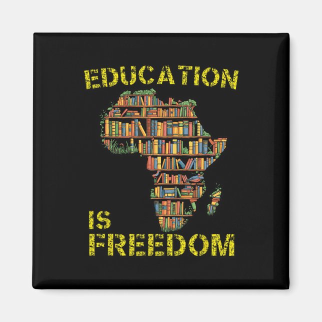 Imã Mês da História Negra Educação É Liberdade Chá Pre (Frente)