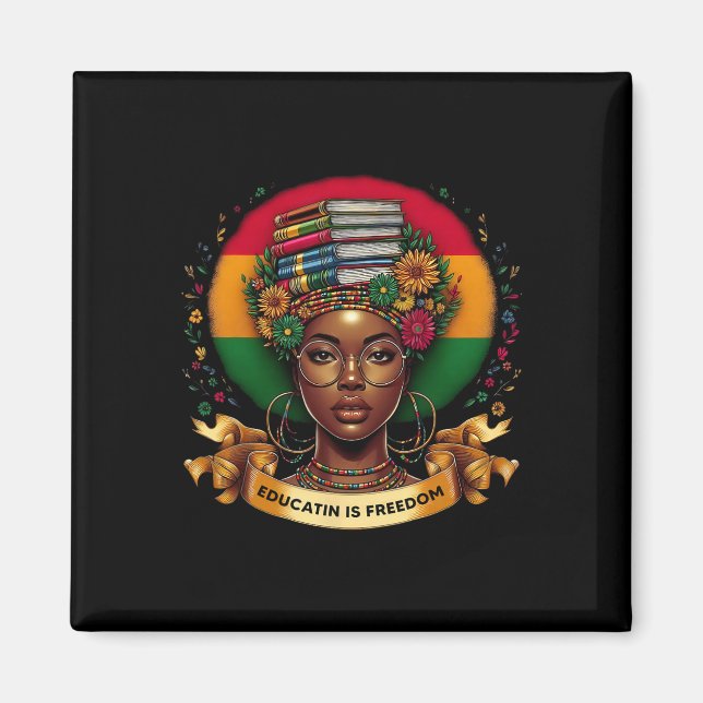 Imã Mês da História Negra Educação É Liberdade Excelên (Frente)