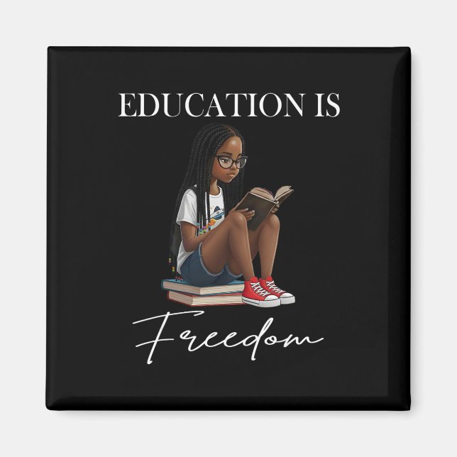 Imã Mês da História Negra Educação É Liberdade Livros  (Frente)