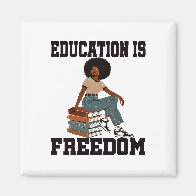 Imã Mês da História Negra Educação É Liberdade Profess (Frente)