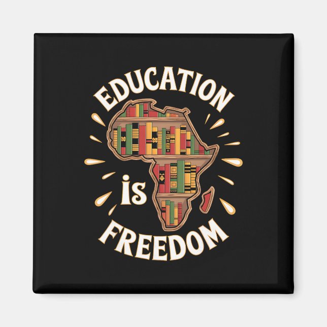 Imã Mês da História Negra Educação Liberdade Afro-Amer (Frente)