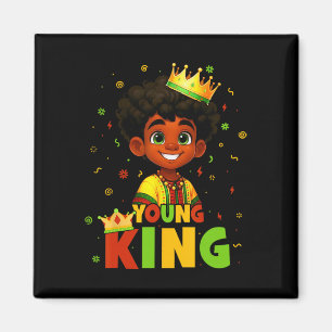 Imã Mês da História Negra Jovem Rei Negro Afro Cabelo
