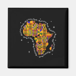 Imã Mês da História Negra Mapa Colorido África Kente A