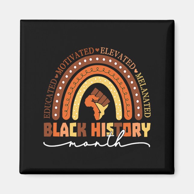 Imã Mês da História Negra Melanina Educada Motivada Ra (Frente)