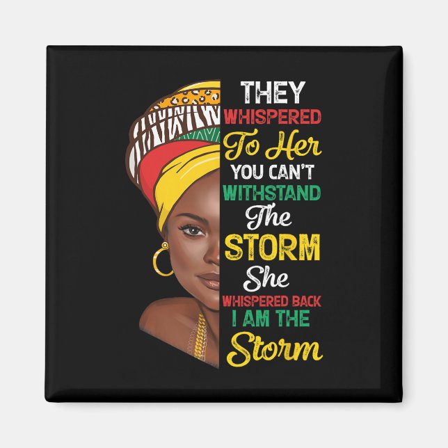 Imã Mês da História Negra Mulher Africana Afro Eu Sou  (Frente)