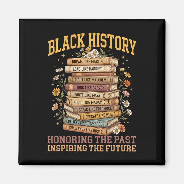 Imã Mês da História Negra Professor Passado Inspirando (Frente)