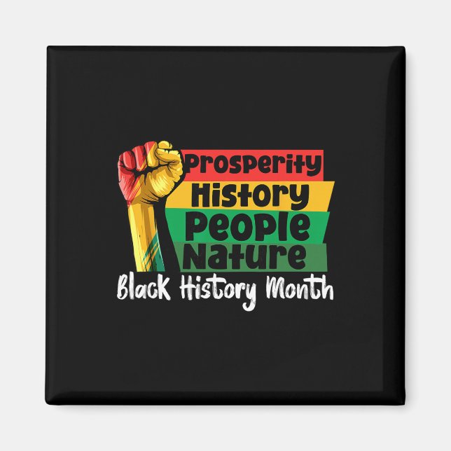 Imã Mês da História Negra Punho Prosperidade Africano  (Frente)