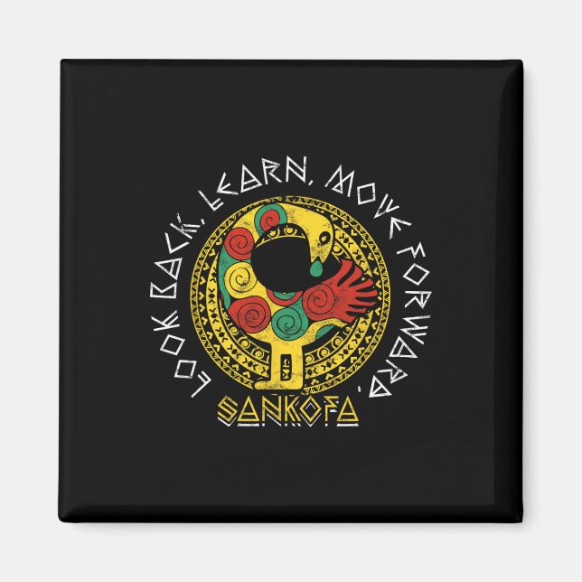 Imã Mês da História Negra Sankofa Adinkra Gana  (Frente)