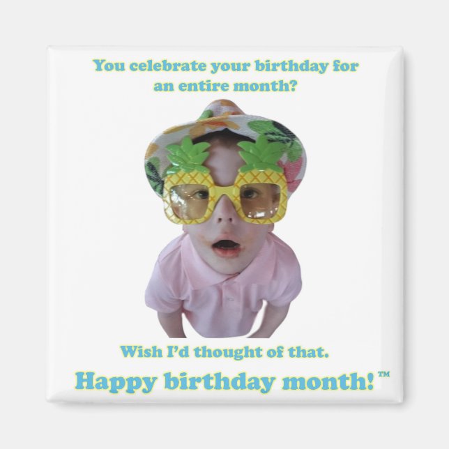 Imã Mês de Aniversário que eu queria ter pensado nisso (Frente)