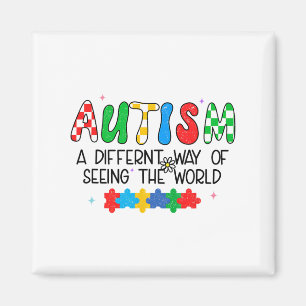 Imã Mês De Consciência Autismo Apoiam A Visão Do Mundo