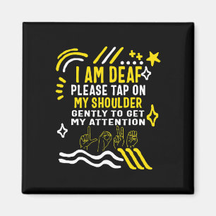 Imã Mês de consciência Eu sou surdo Bato no meu ombro 