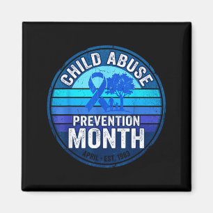 Imã Mês de prevenção infantil laço azul de conscientiz