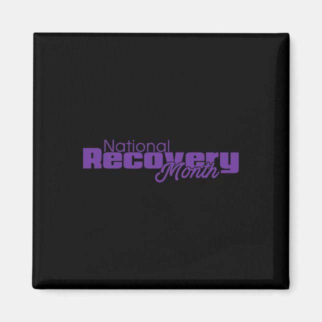 Imã Mês de recuperação - Logotipo roxo (Frente)