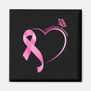 Imã Mês do câncer de mama forte laço rosa coração