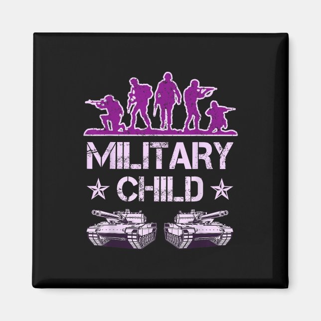 Imã Mês Infantil Militar Para Crianças Roxadas Para Ca (Frente)