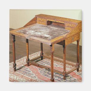 Imã Mesa de escrita, noz com marquetry do arabesque