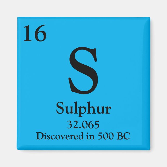 Imã Mesa periódica de enxofre (Frente)