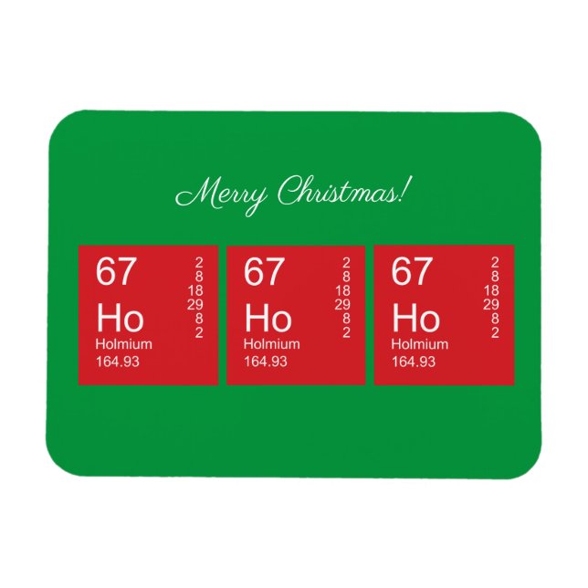 Ímã Mesa Periódica de Ho Vermelho e Verde (Horizontal)