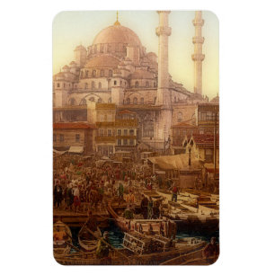 Ímã Mesquita de Yeni Cami e bazar de Eminönü -