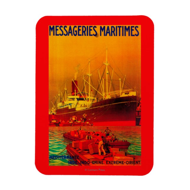 Ímã Messageries Maritimes Vintage PosterEuropa (Vertical)