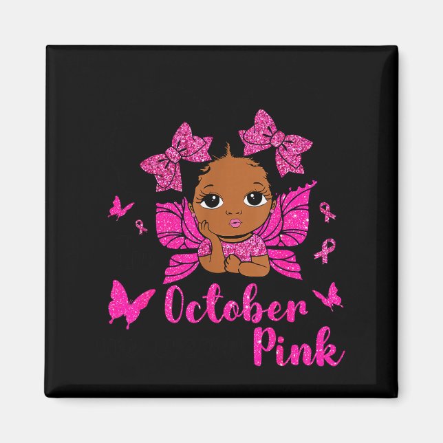 Imã Messy Bun In October We Wear Nk Breast Cancer Blac (Frente)