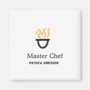 Imã mestre chef adicionar nome panela preta fumaça de