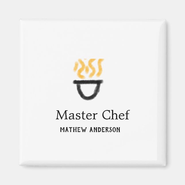 Imã mestre chef adicionar nome panela preta fumaça de  (Frente)