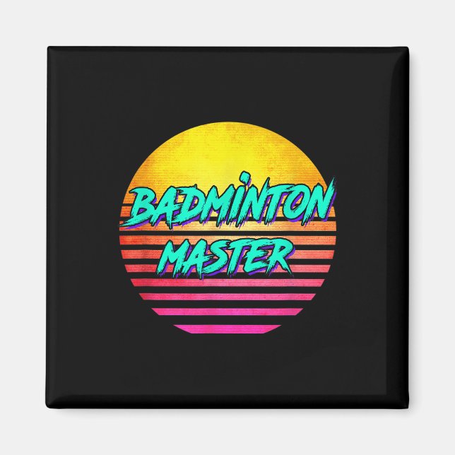 Imã Mestre de Badminton Retro dos Anos 80 (Frente)