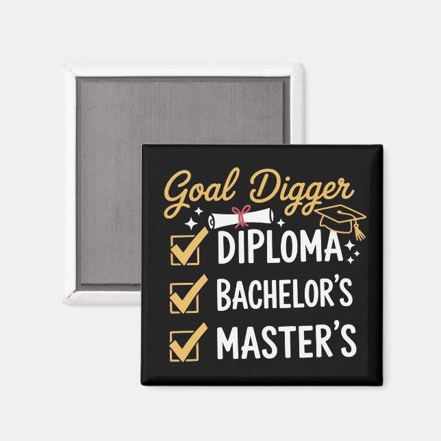 Imã Meta de Graduação Mestrado Conquistador Conquistou (Front/Back)