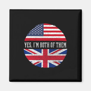 Imã Metade Americano Metade Britânico Bandeira Dos EUA