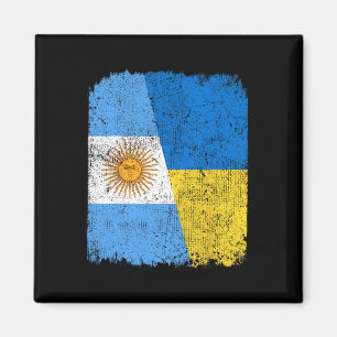 Imã Metade Bandeira Argentina Metade Bandeira Ucranian
