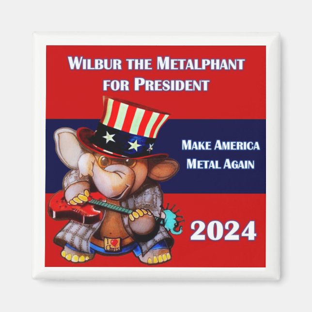 Imã Metalfant para o Presidente 2024 Magnet White (Frente)