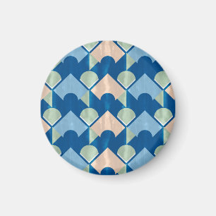 Imã Metallic blue geometric diamond shapes
