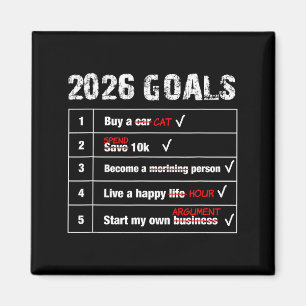 Imã Metas engraçadas de 2026 Ano Novo hilário Sarcásti