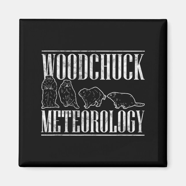 Imã Meteorologia do Ground Hog Woodchuck _3  (Frente)