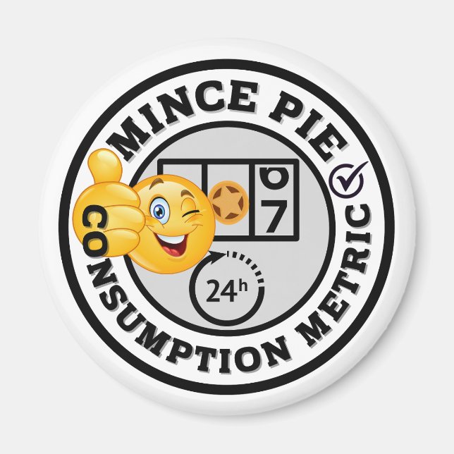 Imã Métrica de Consumo Mínimo de Pizza (Frente)