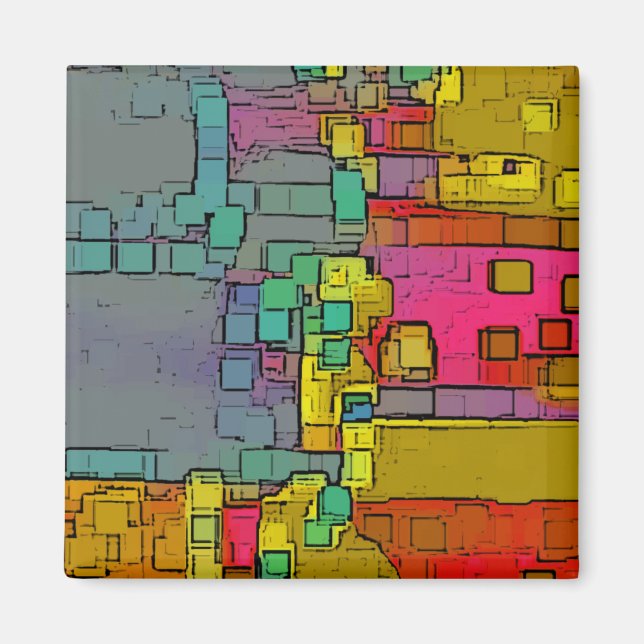 Imã "Metrô" Arte Geométrica (Frente)