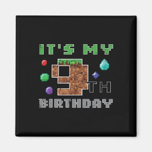 Imã Meu 9º Aniversário Pixel 9 Gamer Vídeo Jogos Menin