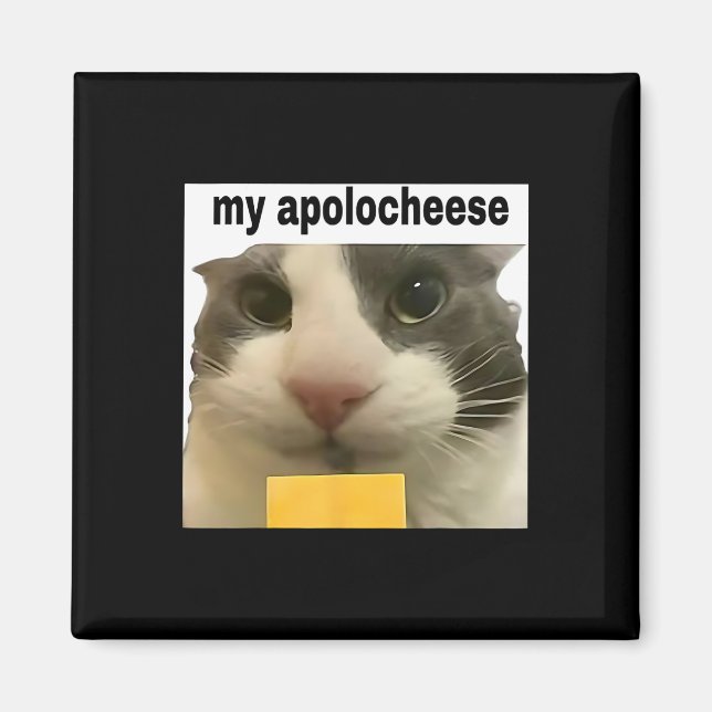 Imã Meu Apolocheese Meme de Gato Engraçado Brainrot Hu (Frente)