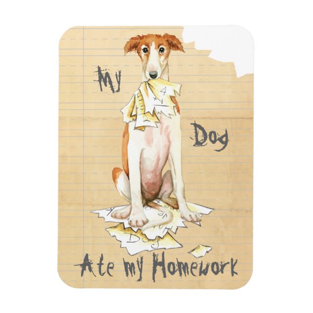 Ímã Meu Borzoi Comeu Meu Trabalho De Casa (Vertical)